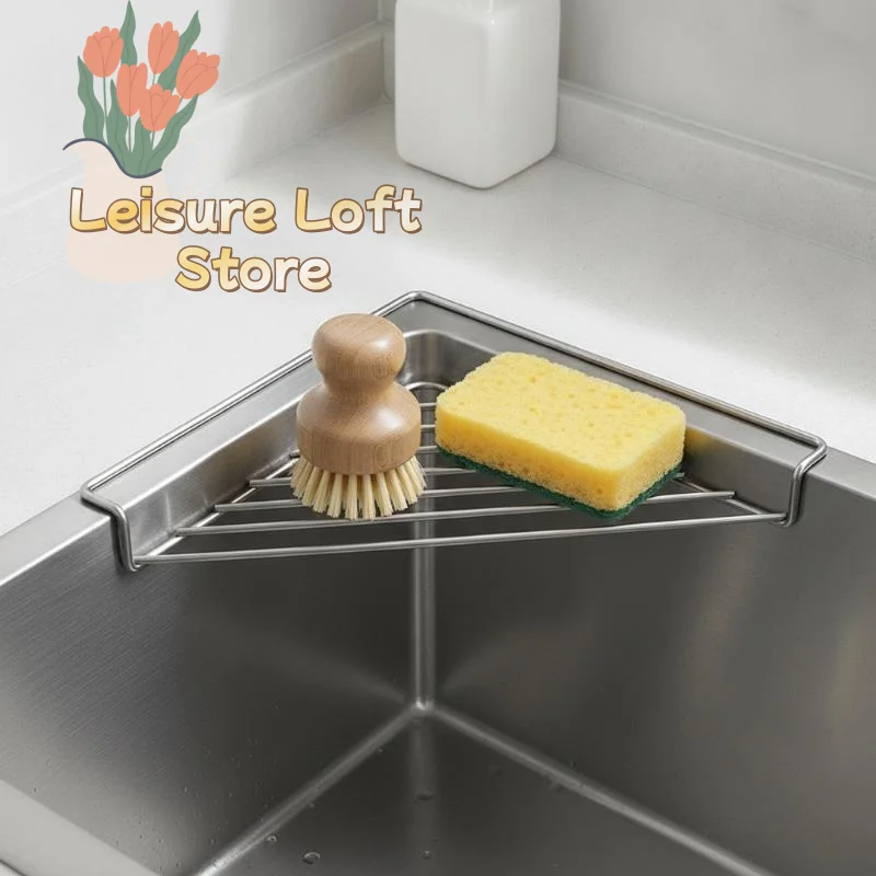 1PC Rustproof Stainless Steel Kitchen Sink Organizer Multifunctional Faucet Drain Basket for Dishwashing Sponge Soap Storage