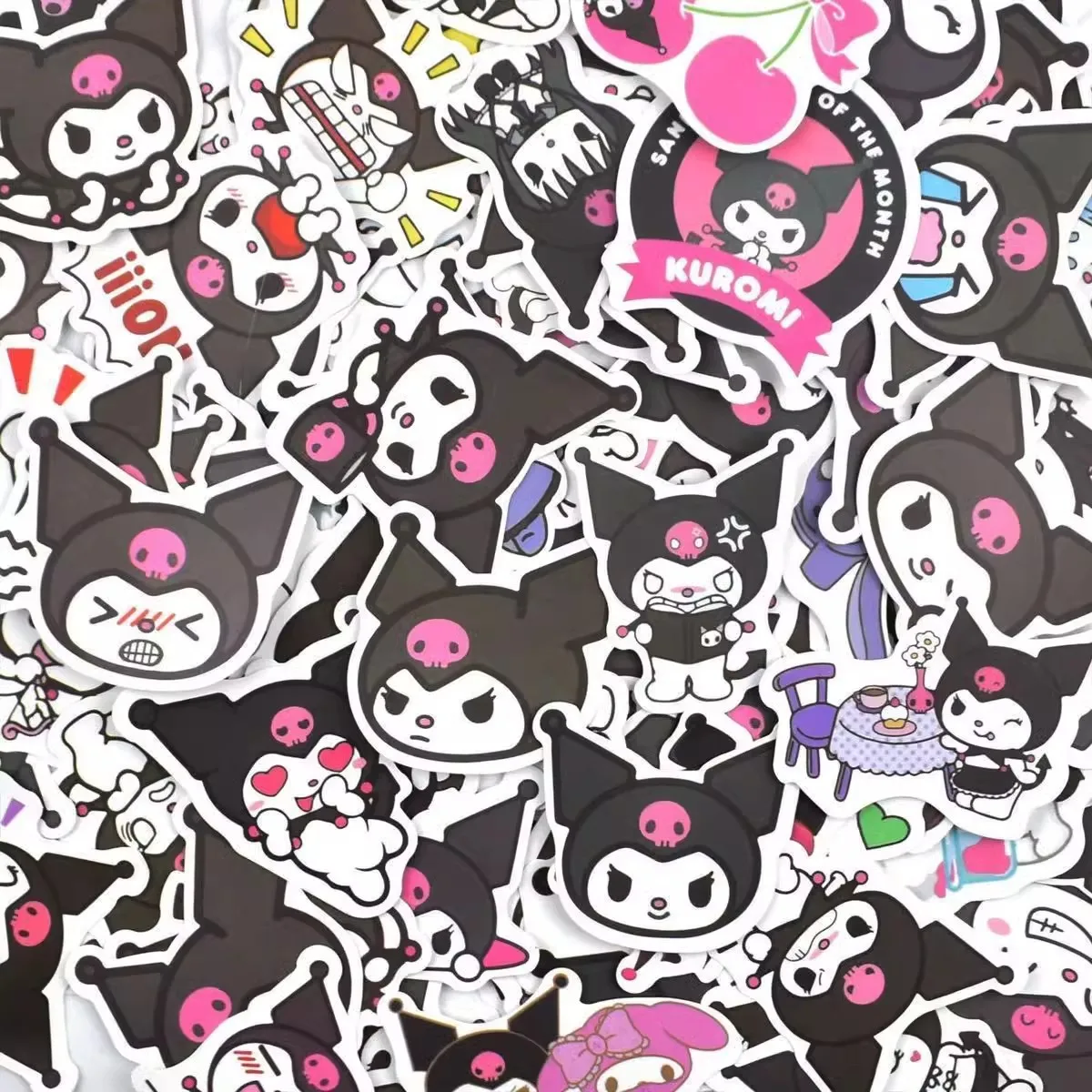 100Pcs/Set Sanrio Cute Kuromi Stickers Kawaii Cinnamoroll My Melody Stickers High Quality DIY Hand Account Series Sticker