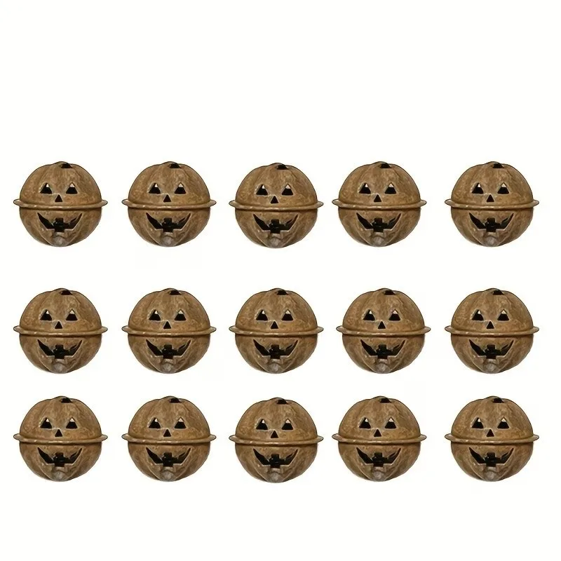 41 pcs Pumpkin Face Design Pumpkin Face Bells, great for DIY Craft Project, Iron Metal Material, DIY Craft Project