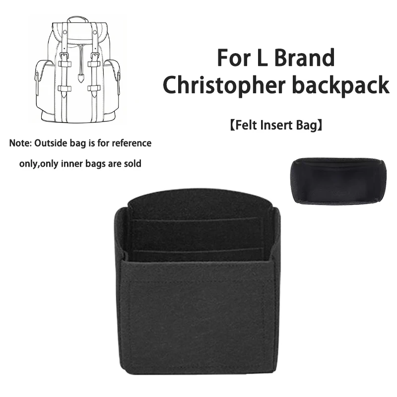 EverToner New Felt Handbag Insert Organizer For L Brand Christopher backpack Large Capacity Makeup Storage Bag Inner Liner