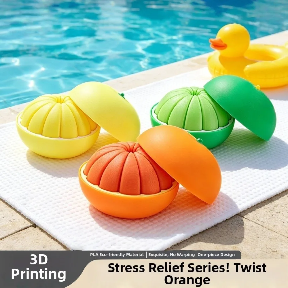 Fruit Models 3D Printing Oranges Deformation Balls PLA Plastic Oranges Decompression Ornaments Orange Yellow Green