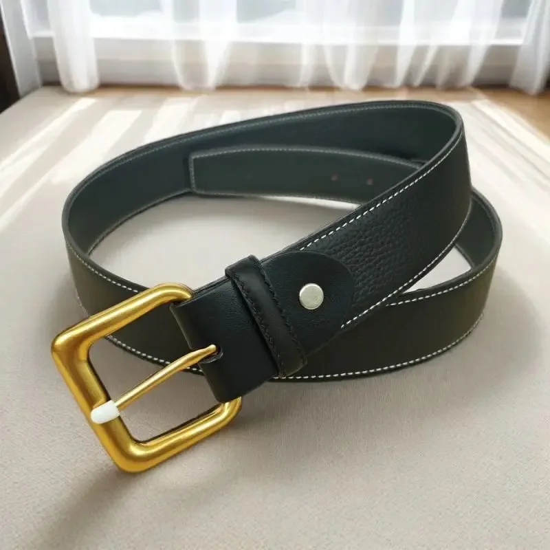 

High-end master designed cowhide double-sided belt 3.8cm width can be cut