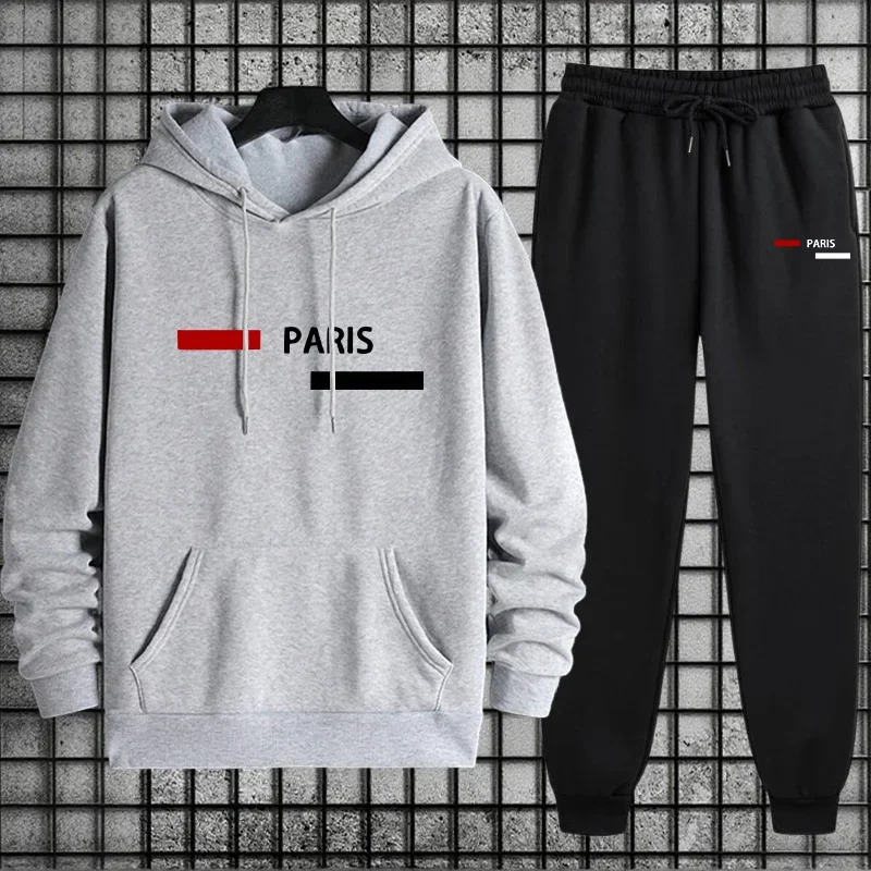 Men's Tracksuit Casual Hooded Sweatshirts Outdoors Sports Jogging Clothes Autumn Winter Simple Single Long Sleeves Hoodies Pants view 4
