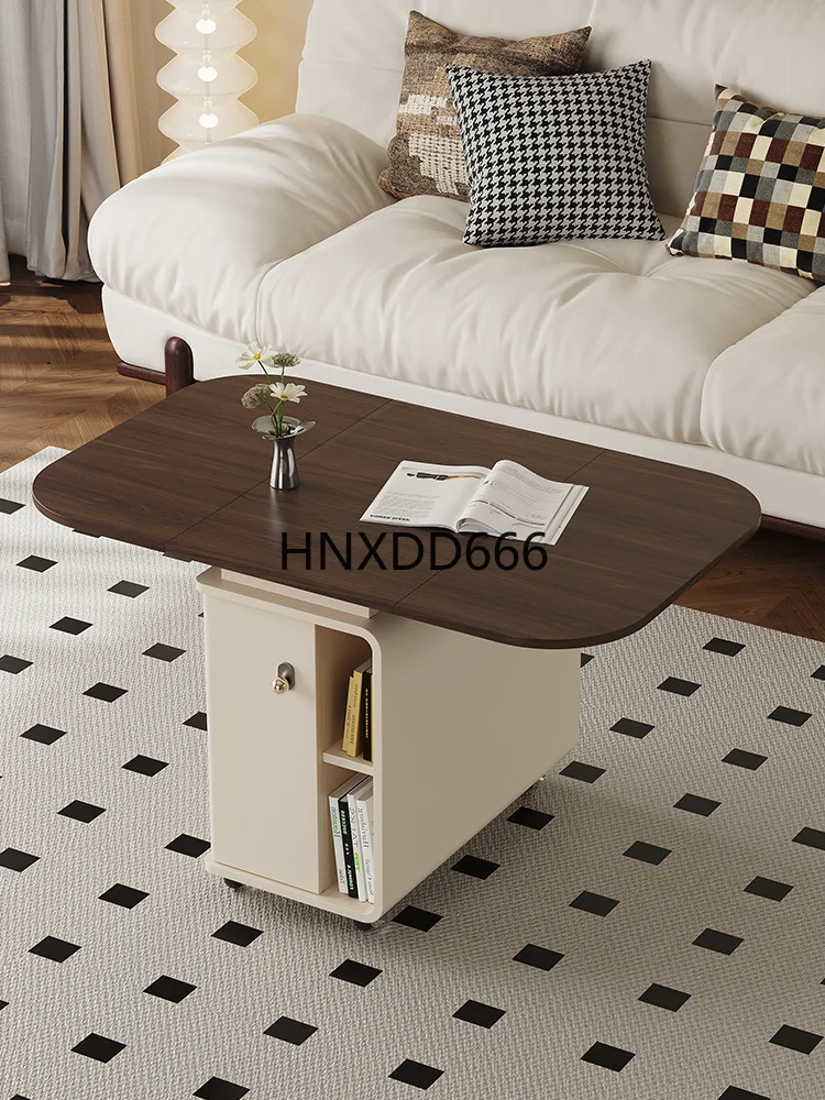 

Modern solid wood movable coffee table sofa edge table