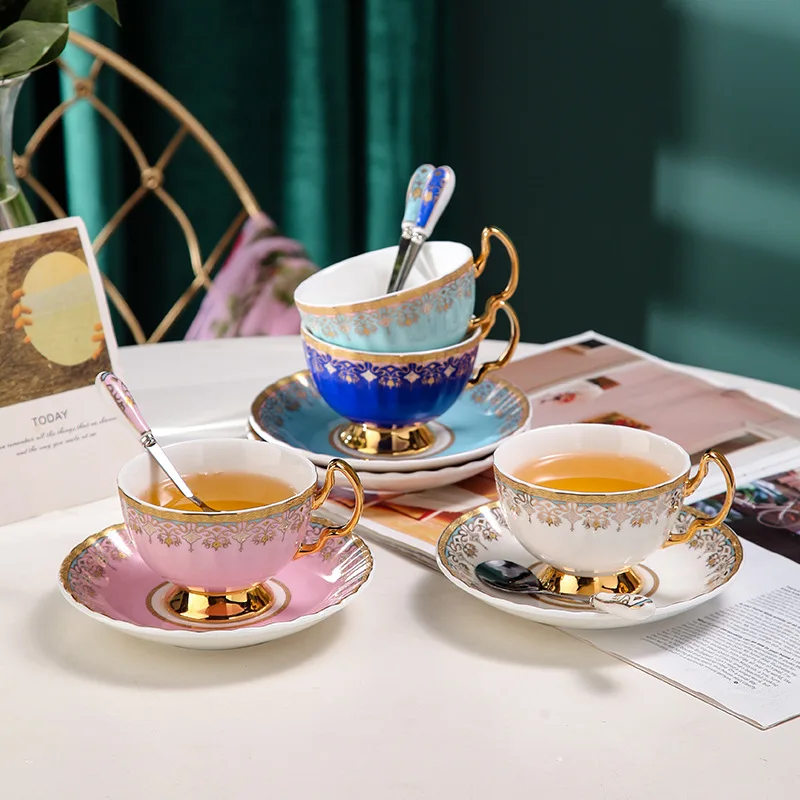 

Luxury high-end exquisite European bone china coffee cup British afternoon tea set wedding housewarming gift box set