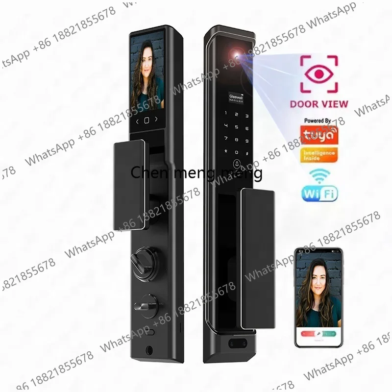 Factory Price Automatic Biometric Rfid Card Wifi Security Camera Fingerprint Digital Lock 3D Face Recogniation Smart Door Lock