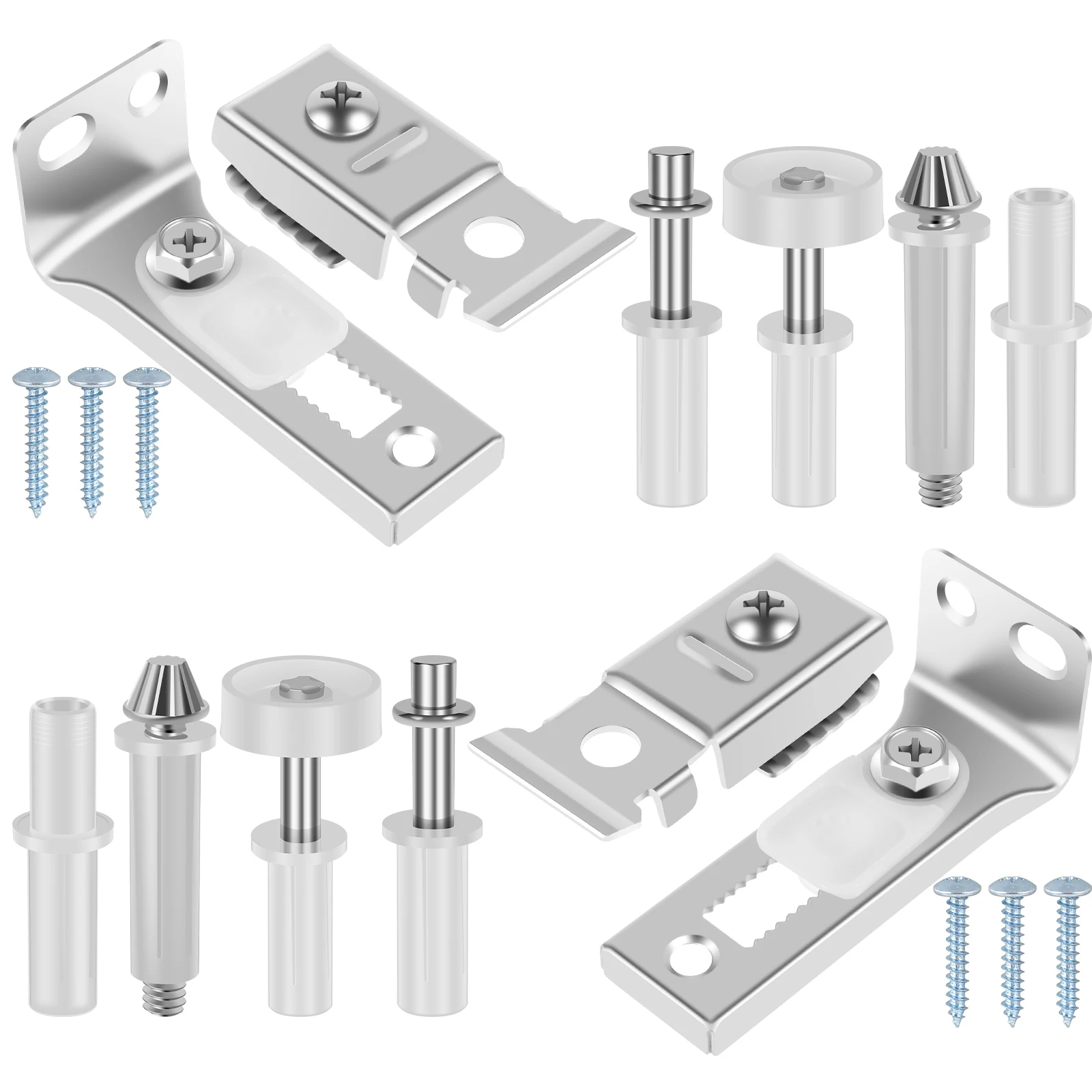 12Pcs Bi-fold Door Hardware Kit, Stainless Steel Bi-fold Door Repair Kit Replacement Easy Installation Door Hardware Parts