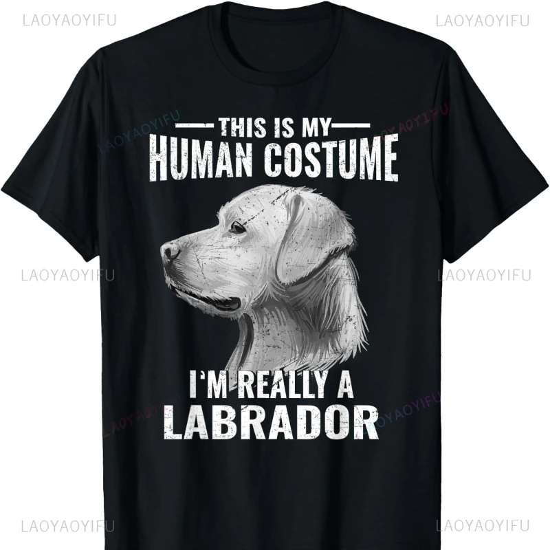 This Is My Human Costume I’m Really A Labrador Retriever-Dog T-Shirt Graphic T Shirts Goth Shirts for   Clothes Tops unisex