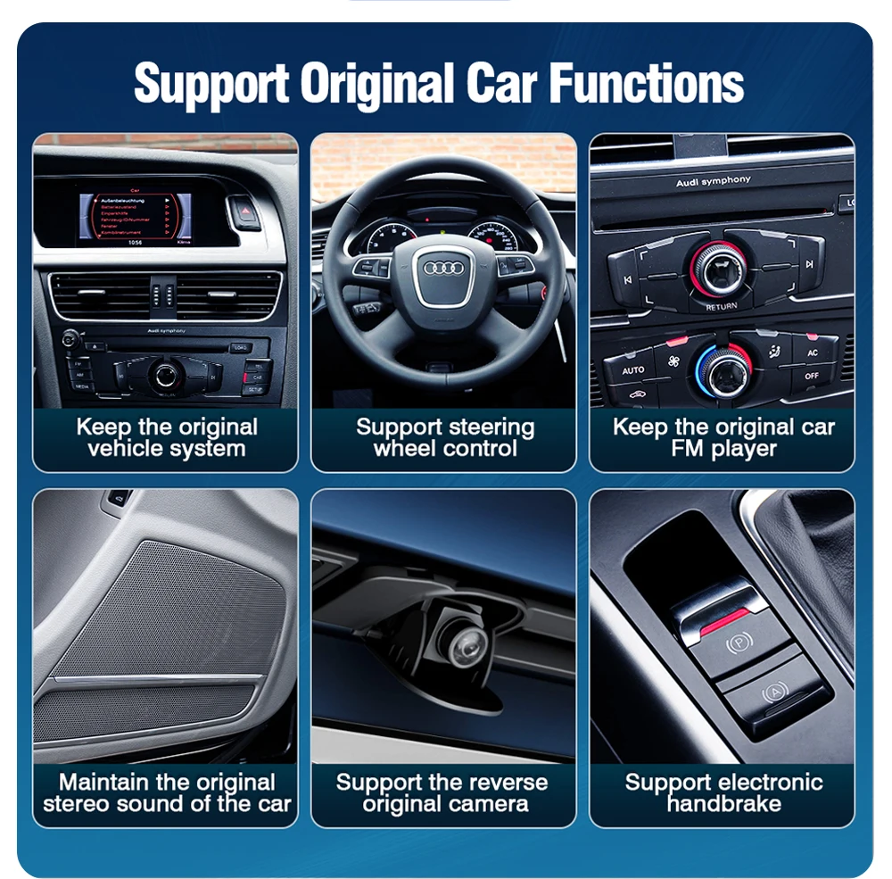 AUTOTOP Wireless DAB+ CarPlay Android Auto für Audi A4 B8 A5 S4 S5 Q5 MMI 3G mmi 3g AirPlay Mirror Link Unterstützte Kamera GPS BT – Detail 10