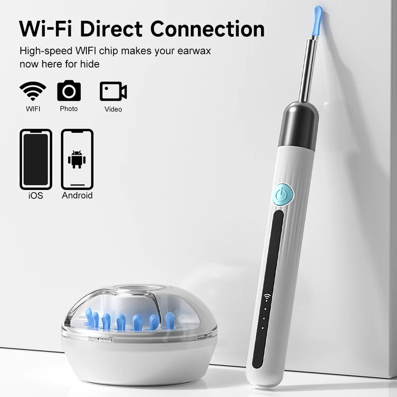 Visual Ear Camera WIFI Ear Picking HD1080P 4.2MM Wireless Ear Cleaning Kit Digital Ear Wax Removal Tool Ear Spoon Case With 6LED
