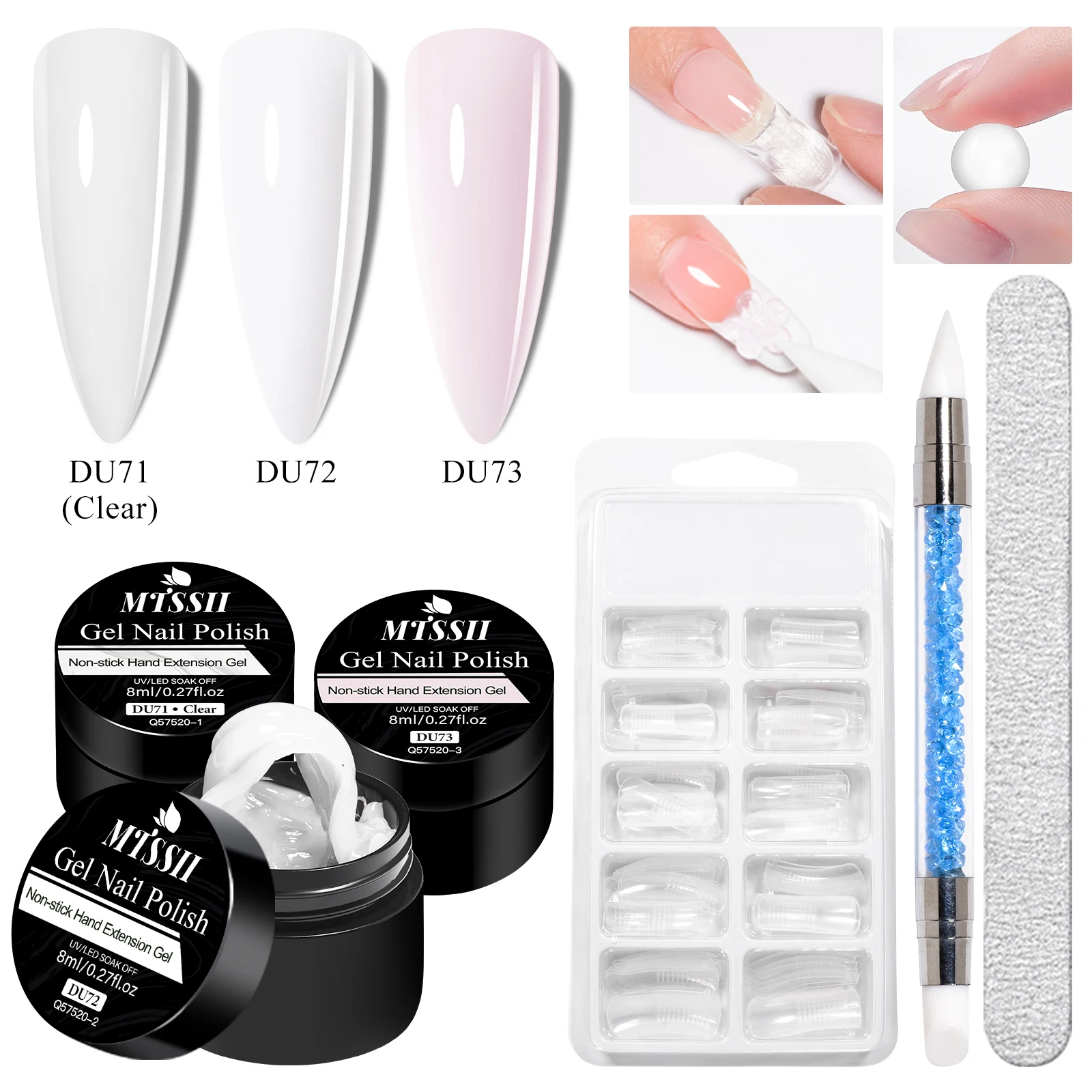 

6pcs Non-Stick Hand Extension Gel Nail Polish Set 3D Shaping/Sculpting/Carving UV/LED Gel Jelly Hard Gel Manicure Tool Kit DIY