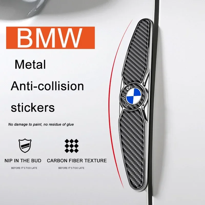 4PCS Carbon Fiber Car Door Protector Anti-collision suitable For BMW F30 E60 E46 E90 F10 G30 E36 E30 X1 X3 1 3 5 Series Stickers