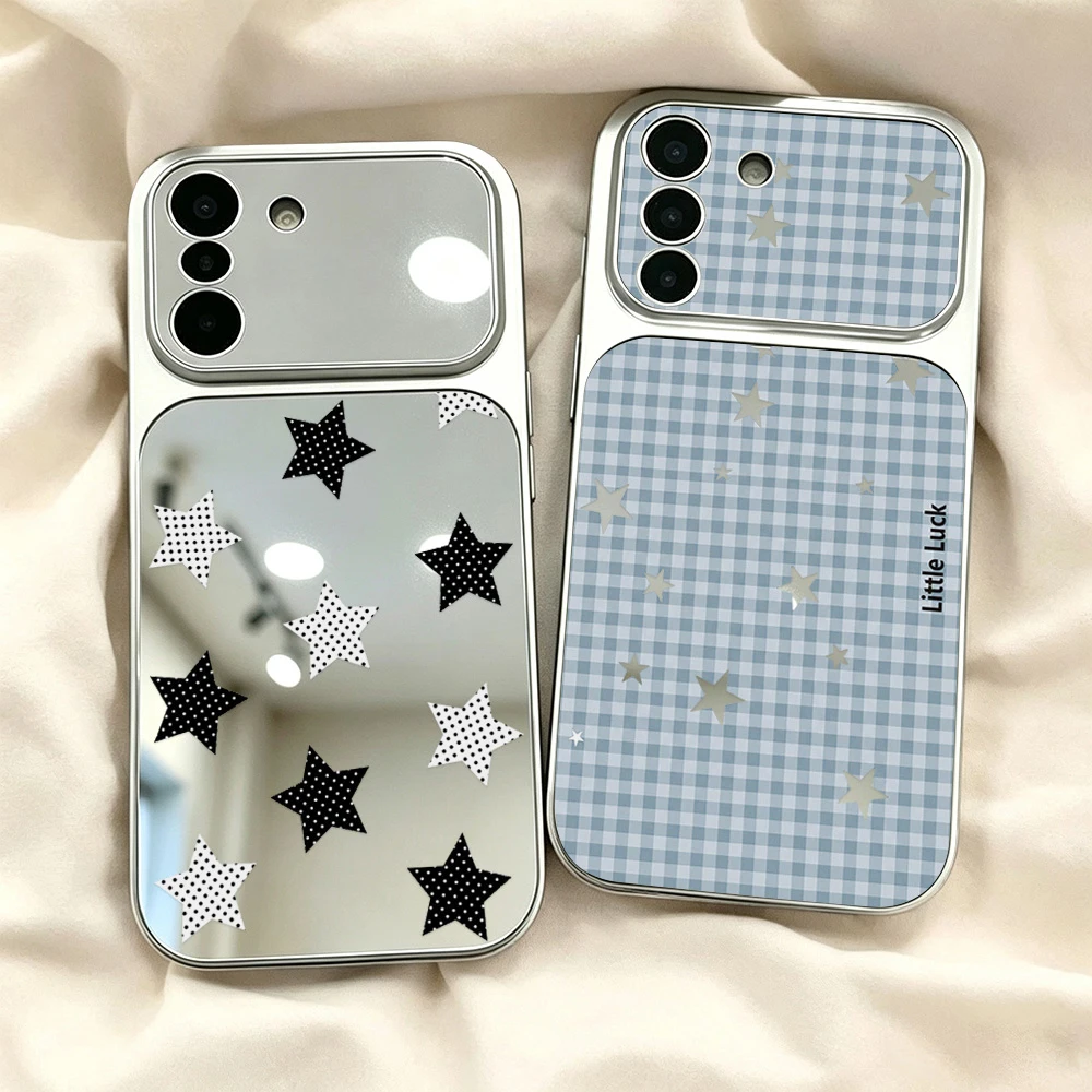 Star Patterned Phone Case For Samsung A57 A56 A55 A37 A36 A35 A17 A16 A07 S26 S25 S24 FE S23 Ultra With Lanyard Shockproof Cover