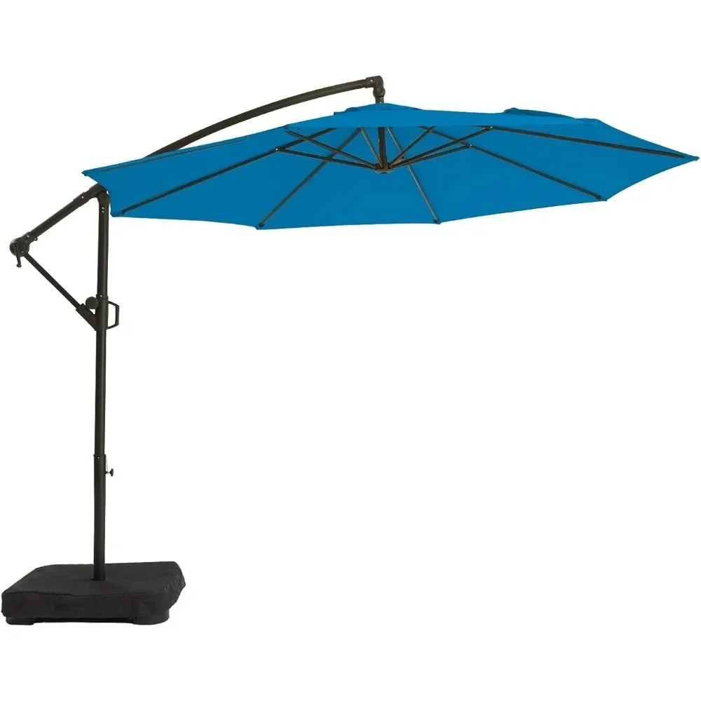 

10ft Patio Umbrella with Base Included, Outdoor Offset Cantilever Umbrella, Infinite Tilt, Crank and Cross Base