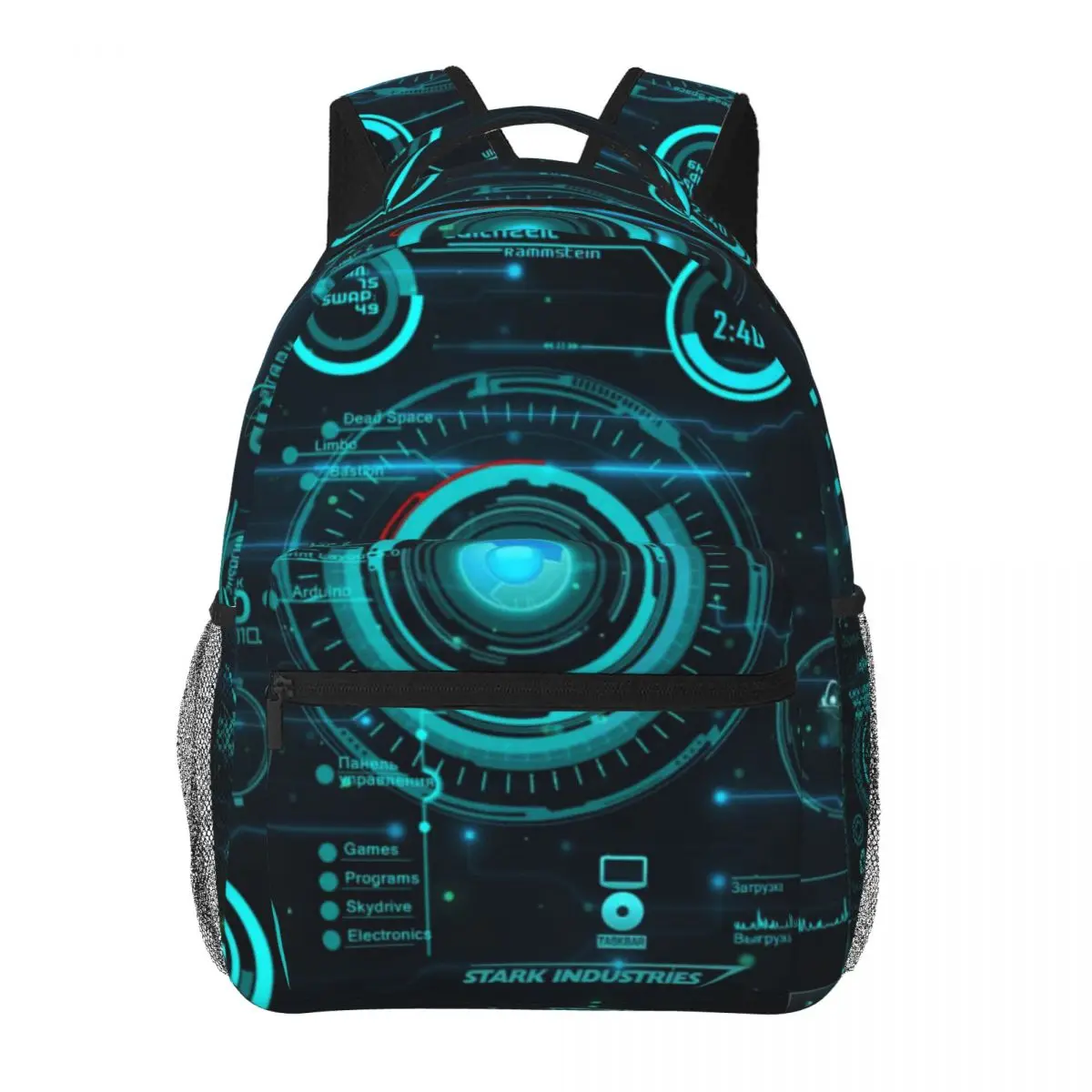 Fashionable Iron Man Padrão escola saco, impressão mochila leve, novo, 17\