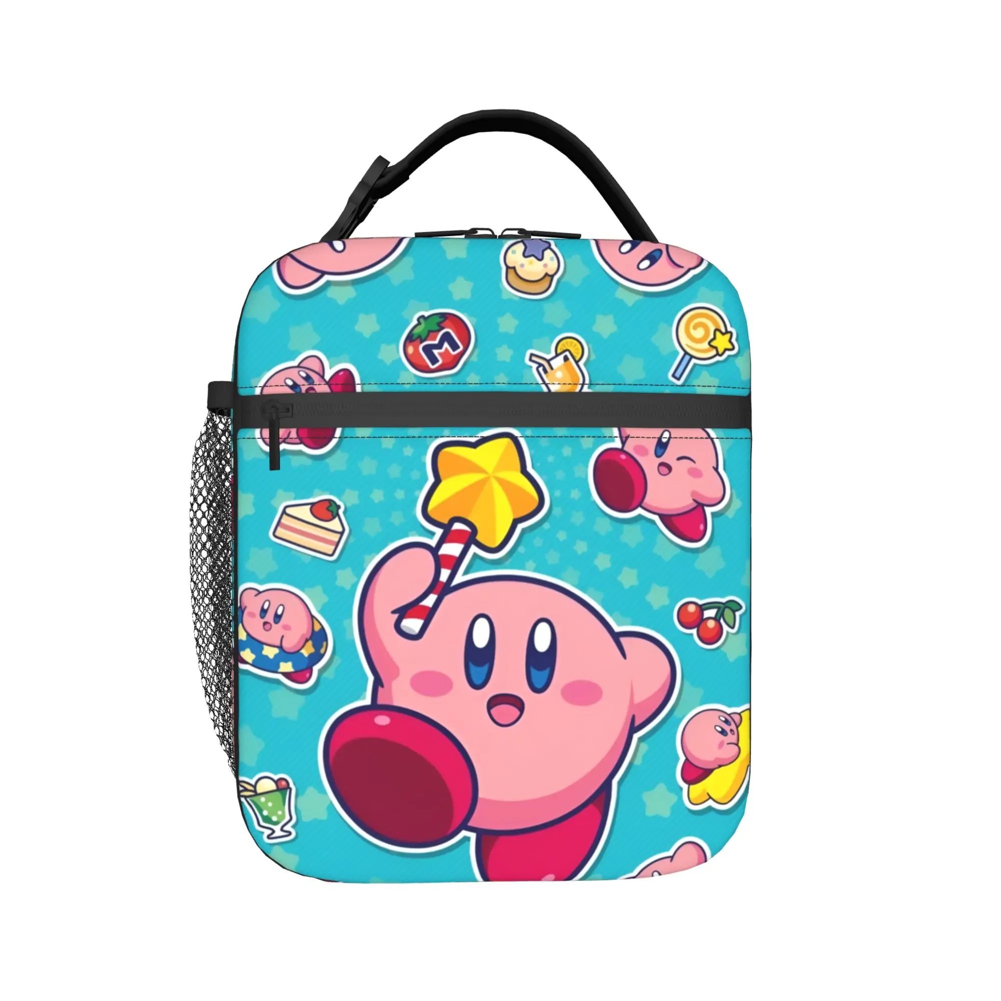 Custom K-Kirbys Insulated Lunch Bag for Women Waterproof Retro Anime Game Cooler Thermal Bento Box Office Work School