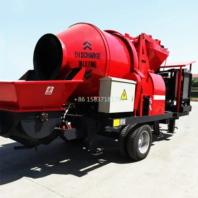 China Hot Sale Concrete Pump Stationary Machine Building Construction Concrete Pump with Mixer Diesel Concrete Pumping Machinery