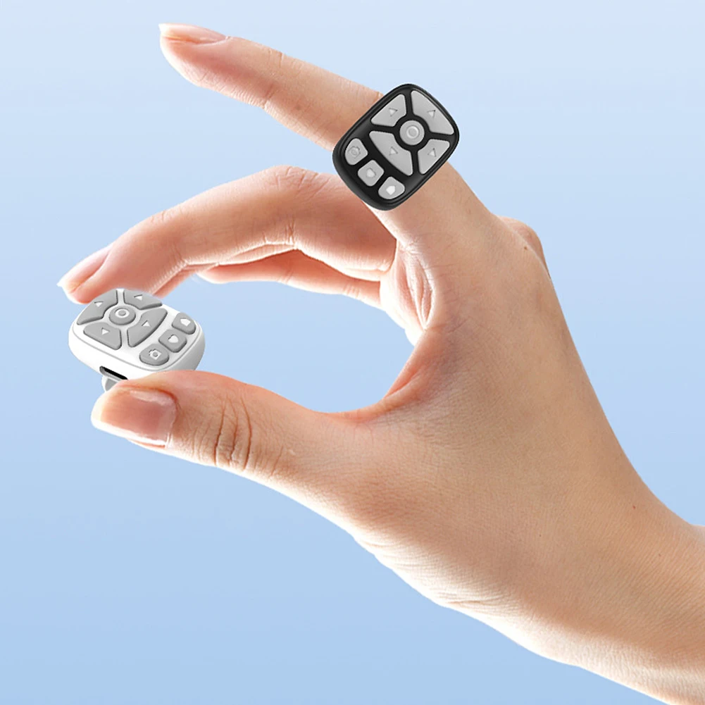 جهاز تحكم عن بعد لصفحة الكتاب الإلكتروني متوافق مع بلوتوث لوحدة تحكم الكاميرا TIK Tok Scrolling Ring Selfie Stick لجهاز iPhone iPad