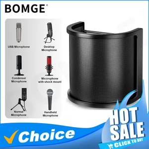 Pemotech-Handheld Mic Shield, pop filter, metal mesh, foam and ethamine layer, windshield lid microphone, 3-layer, updated 11 Main Sales Microphone Foam - №2