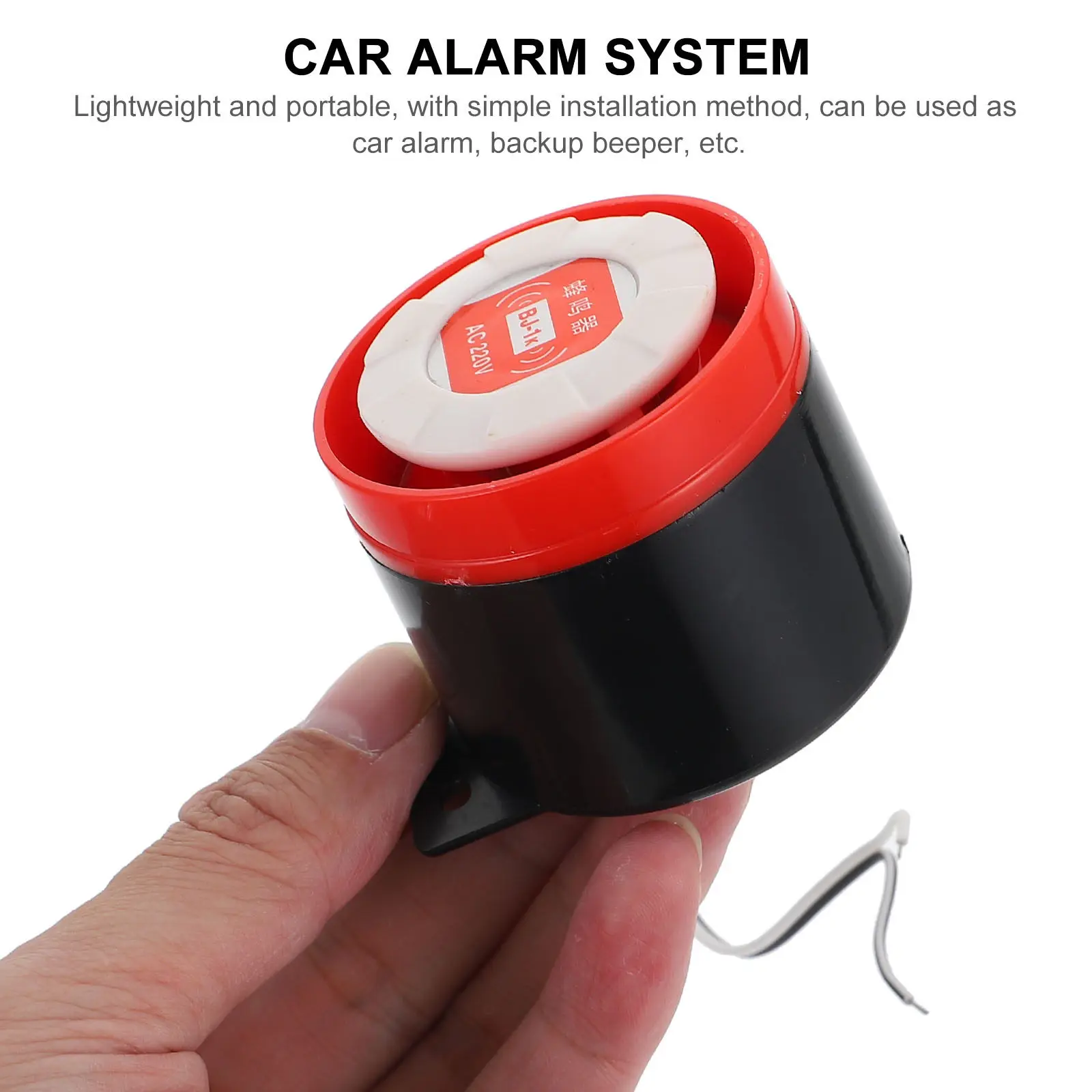

Car Alarm Buzzer Heavy-Duty Plastic Iron Construction Low Power High Sound Pressure Shockproof Rust Resistant Backup Reverse