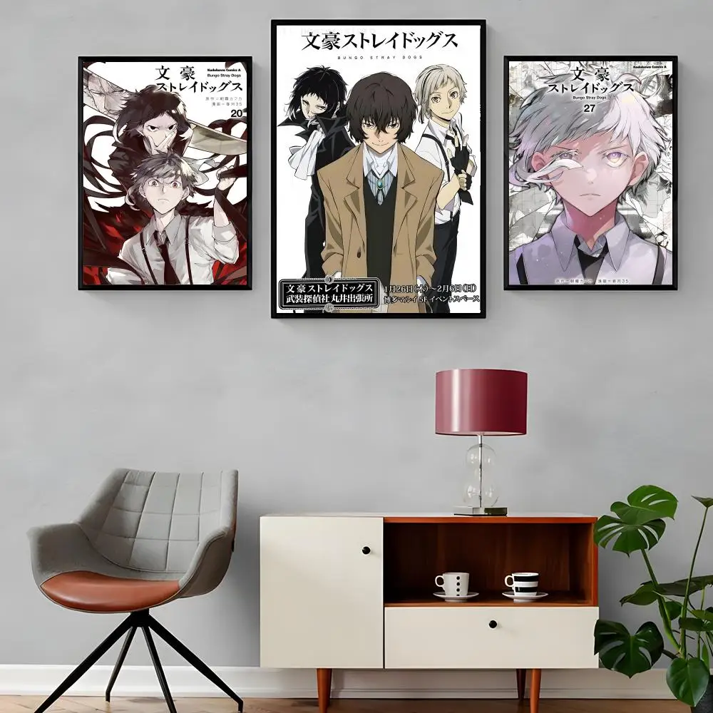 Anime B-Bungo S-Stray Dogs Painting Calligraphy Canvas Poster: Crease Free Waterproof Durable All Space Wall Decor