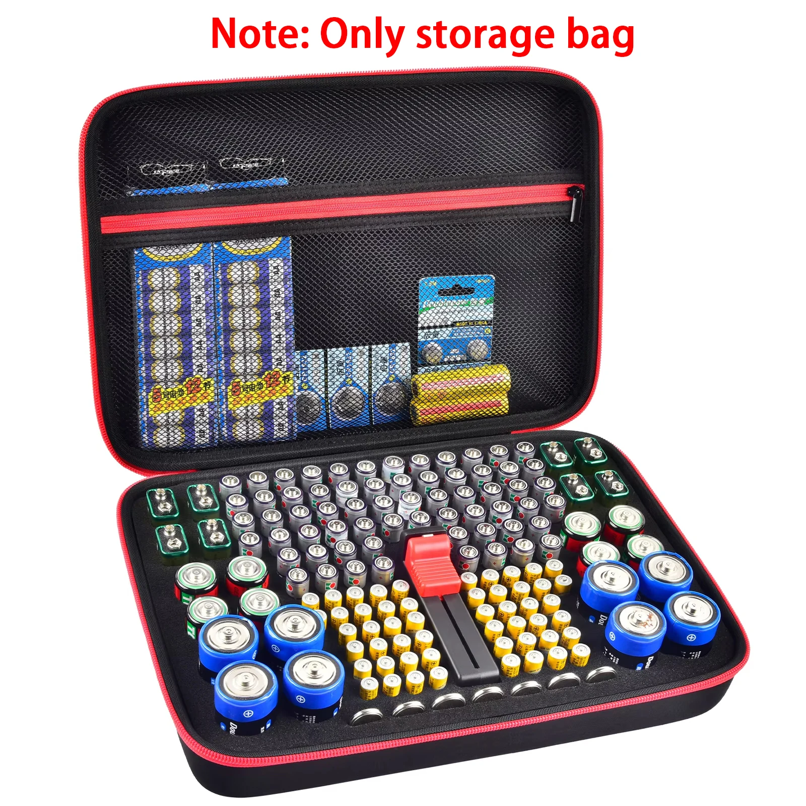 Estojo Organizador de Baterias com Testador, Capacidade para 150+ Pilhas AA AAA 9V C D de Lítio e Botão, Estojo Rígido para Baterias de Casa e Garagem