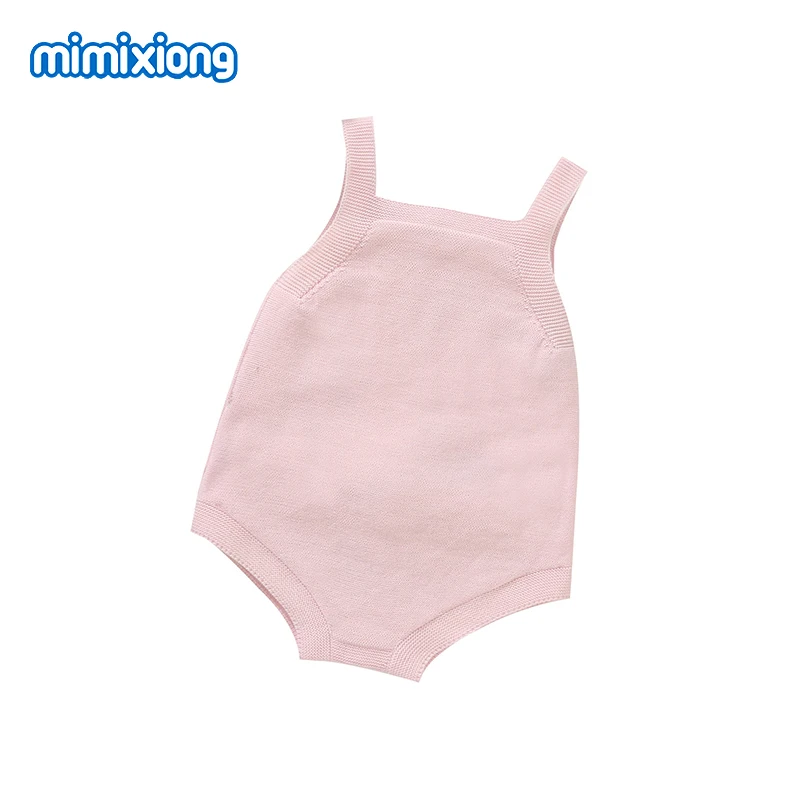 Baby Girls Bodysuits Clothes Cute Rabbit Knitted Newborn Infant Pink Sleeveless Onesie 0-18m Toddler Kids Spring Easter Jumpsuit