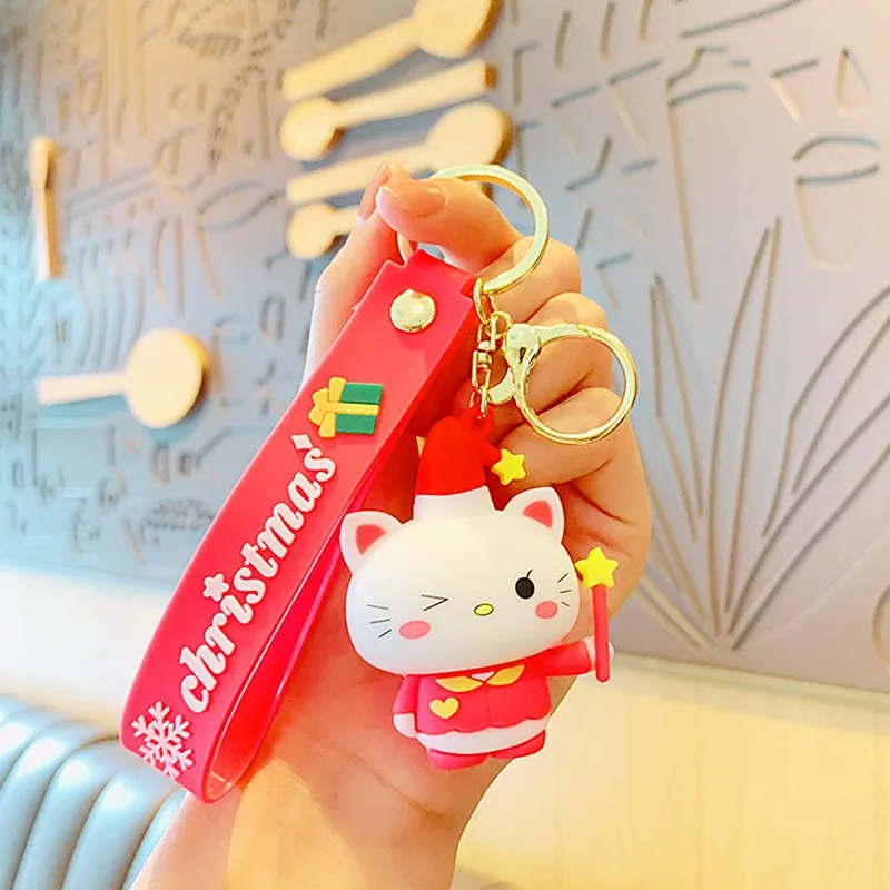 Anime cartoon Sanrio Moon serie portachiavi ciondolo carino bambola 3D studente zainetto ciondolo portachiavi coppia portachiavi auto