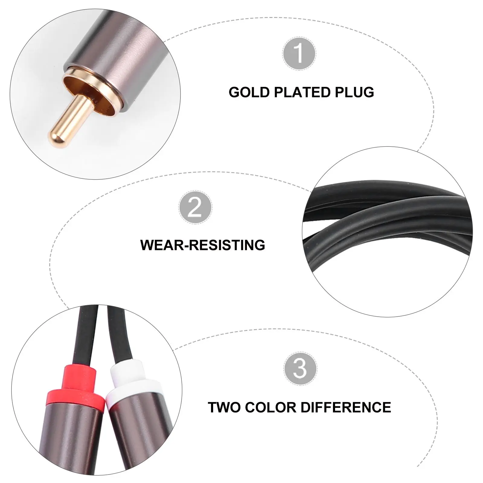 

2 Meter Audio Cable to All Copper Conductor Braided Shielding Gold-Plated Plug Aluminum Alloy Shell