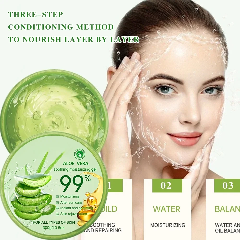 300g Moisturizing Aloe Vera Gel Cream Acne Treatment Face Cream Sun After Repair Sleeping Mask Face Care Skin Care