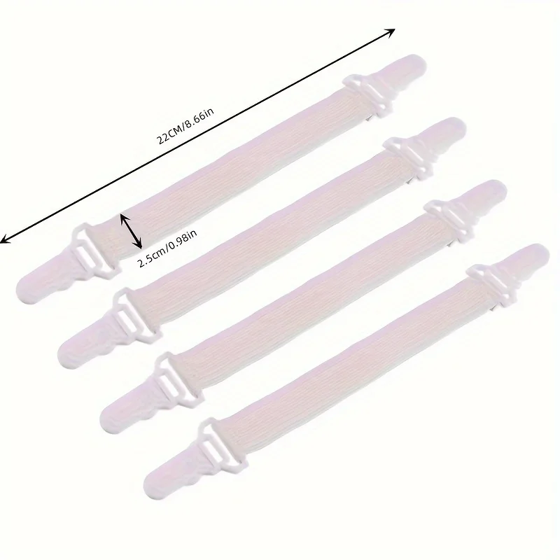 4pcs Adjustable Bed Sheet Fasteners Straps Elastic Mattress Cover Corner Holder Clip Grippers Suspender Cord Hook Loop Clasps