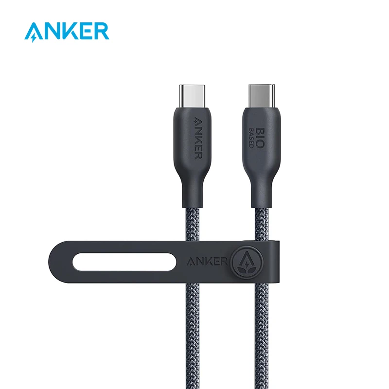 Anker USB C to C Cable (240W, 3 ft), Bio-Braided Fast Charge Cable for iPhone 15/15 Pro, MacBook Pro 2020, iPad Pro 2020