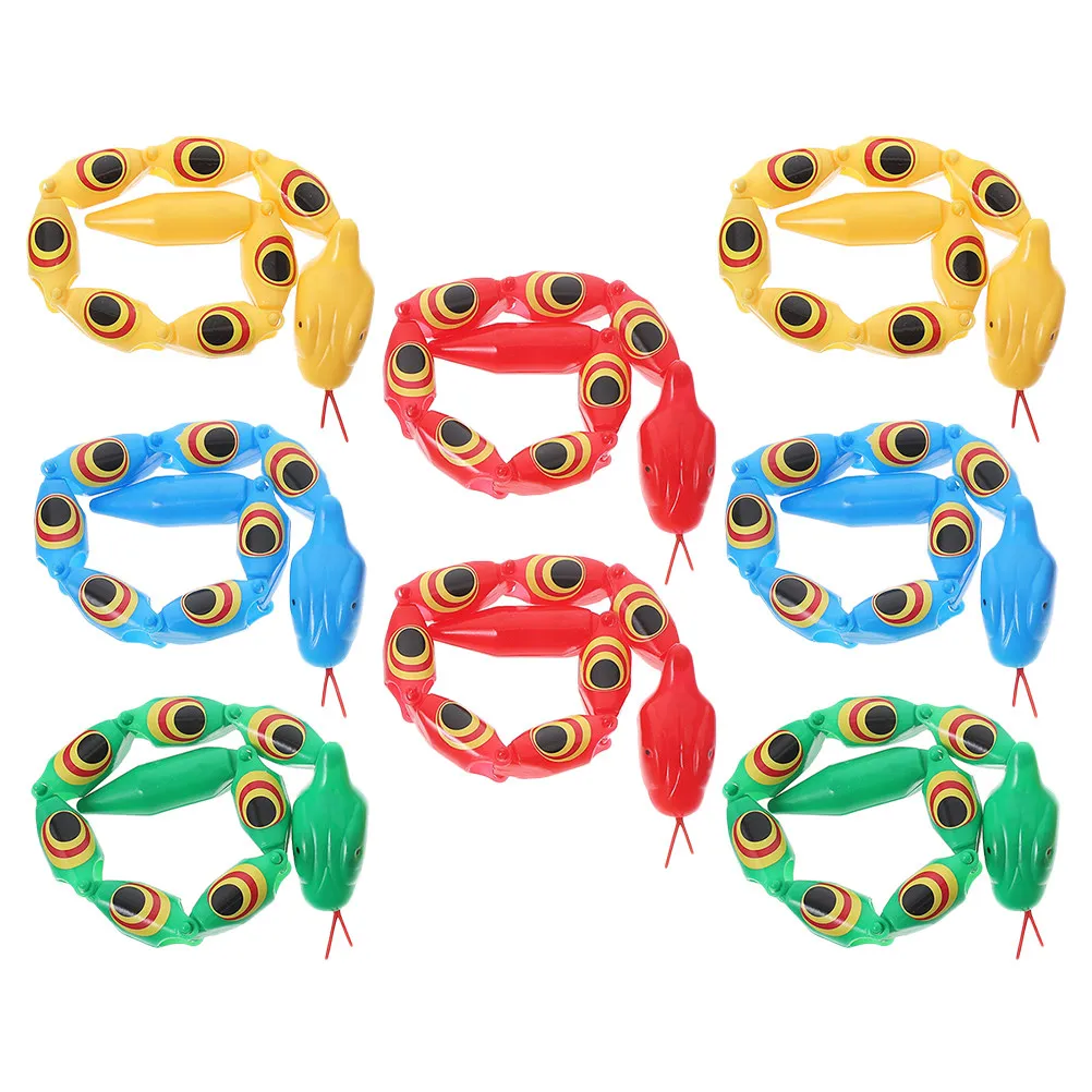 

8Pcs Wiggly Jointed Snake Plastic Kids Fun Educational Learning Prank Party Favor Plastic Reptile Figures Realistic Flexible