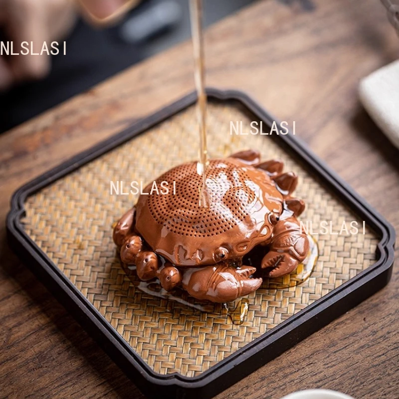 Crab Integrated Filtration Tea Strainer Can Cultivate Purple Clay Tea Pets Desktop Ornament Teaset Accessories Table Decoration