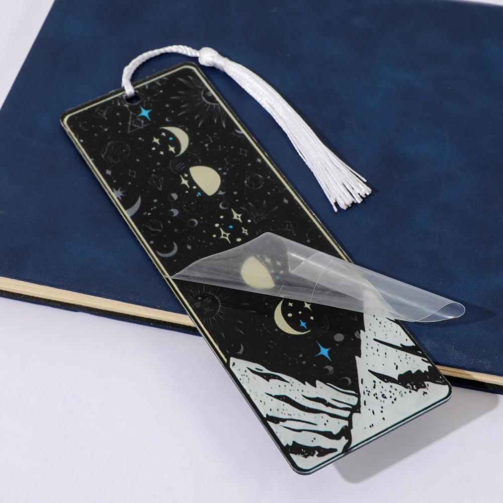 Acotar Fantasy Mountain Universe Starry Sky Acrylic Bookmark, suitable for women, men, students, teachers, readers, page markers