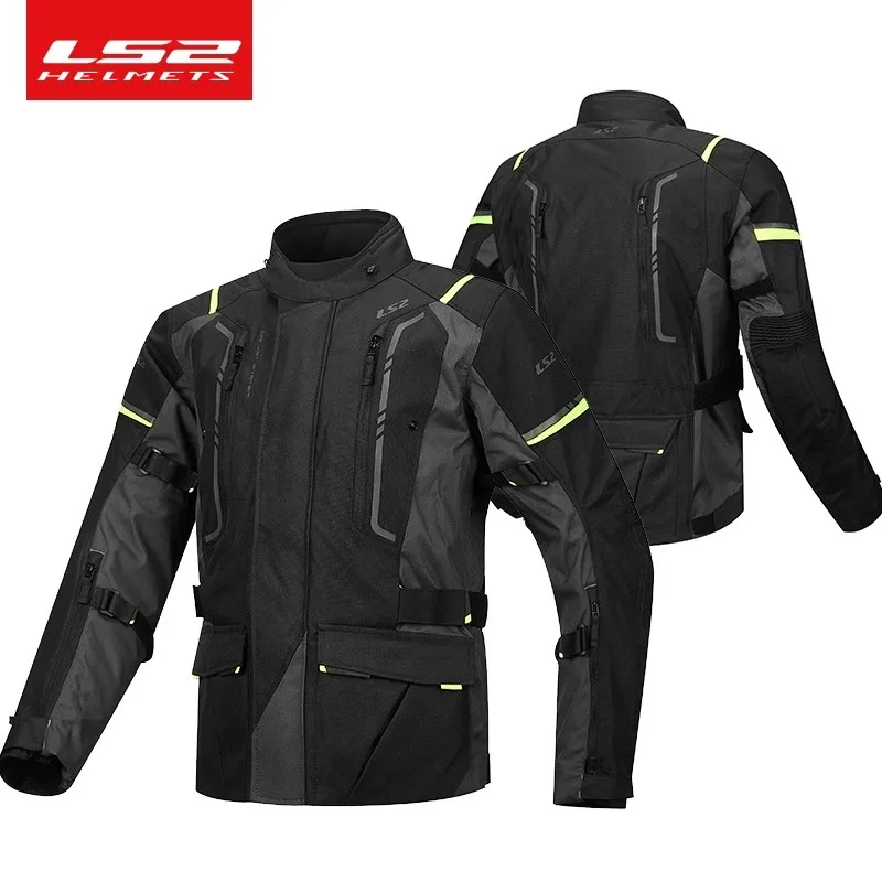 LS2 MJ147 motorcycle riding suit pull set men's and women's motorcycle pull car fall waterproof motorcycle jacket