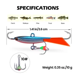 Goture 36mm 10g Ice Fishing Jigs Set Balanced Jig Lead Winter Ice Banlancer Arfiticial Ice Fishing Lure Swimbait Wobbler Set