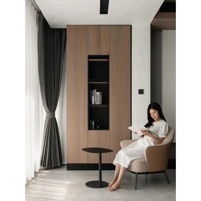 Modern 4-Door Balcony Storage Cabinet with Wood Panel for Home Office Dining Living Room Bedroom Bathroom Closet Use 6