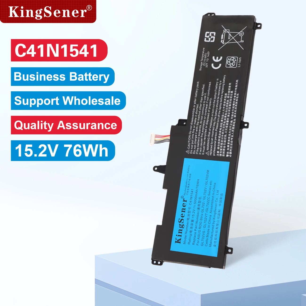 KingSener C41N1541 Laptop Battery For ASUS ROG GL702 GL702V GL702VM GL702VS GL702VT GL702VM1A 0B200-02070000 15.2V 76WH