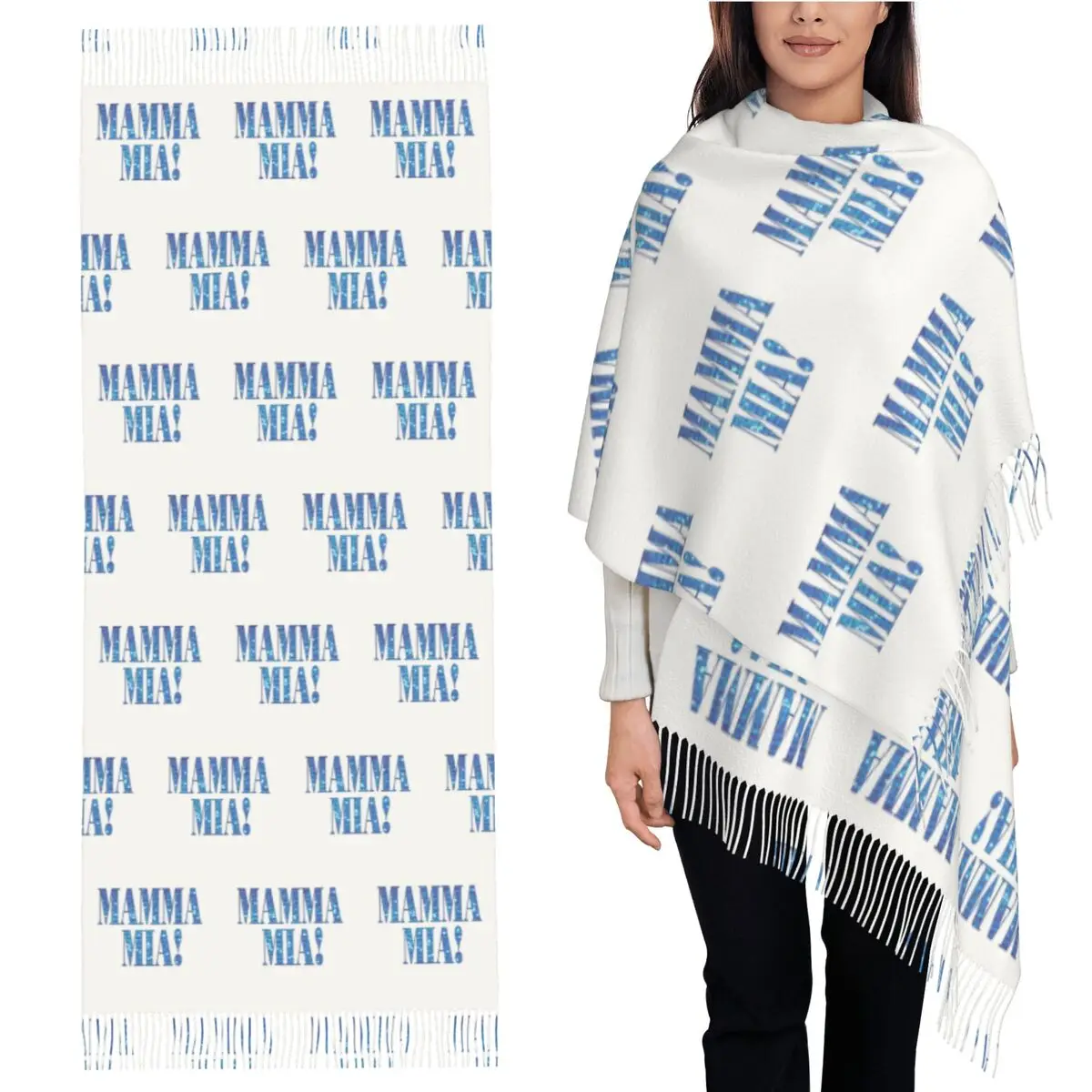 

Mamma Mia-disco шарф с кисточками, женские мягкие теплые шали и накидки, длинная осенне-зимняя шаль