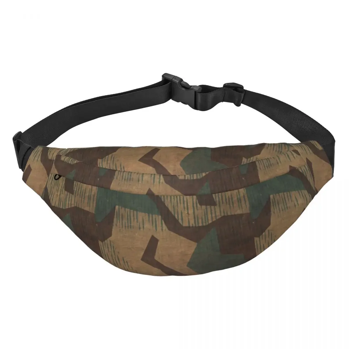 Splintertarn German WW2 Camouflage Fanny Pack  Army Tactical Camo Sling Crossbody Waist Bag Cycling Phone Money Pouch