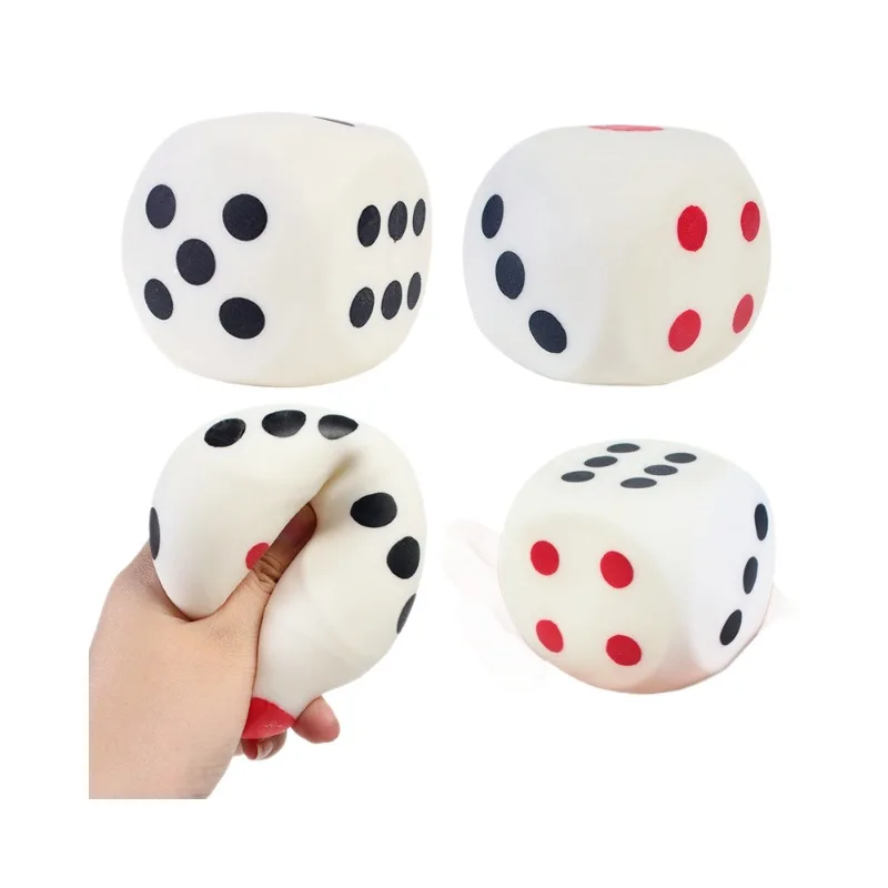 6CM Squishies Dice Squeeze Toys Soft Slow Rising Large 6-Sided Dice with Dots Stress Relief Kids Collection Decorative Props