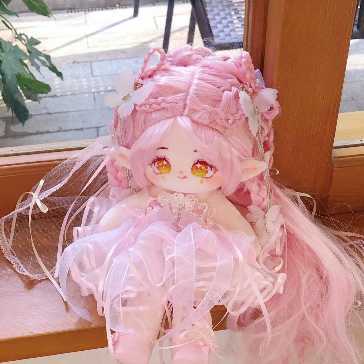 Cosmile-Lolita rosa suave peruca de seda para meninas, brinquedo do corpo da boneca, roupas Cosplay, acessórios Anime, PDD bonito, 20cm, 28cm