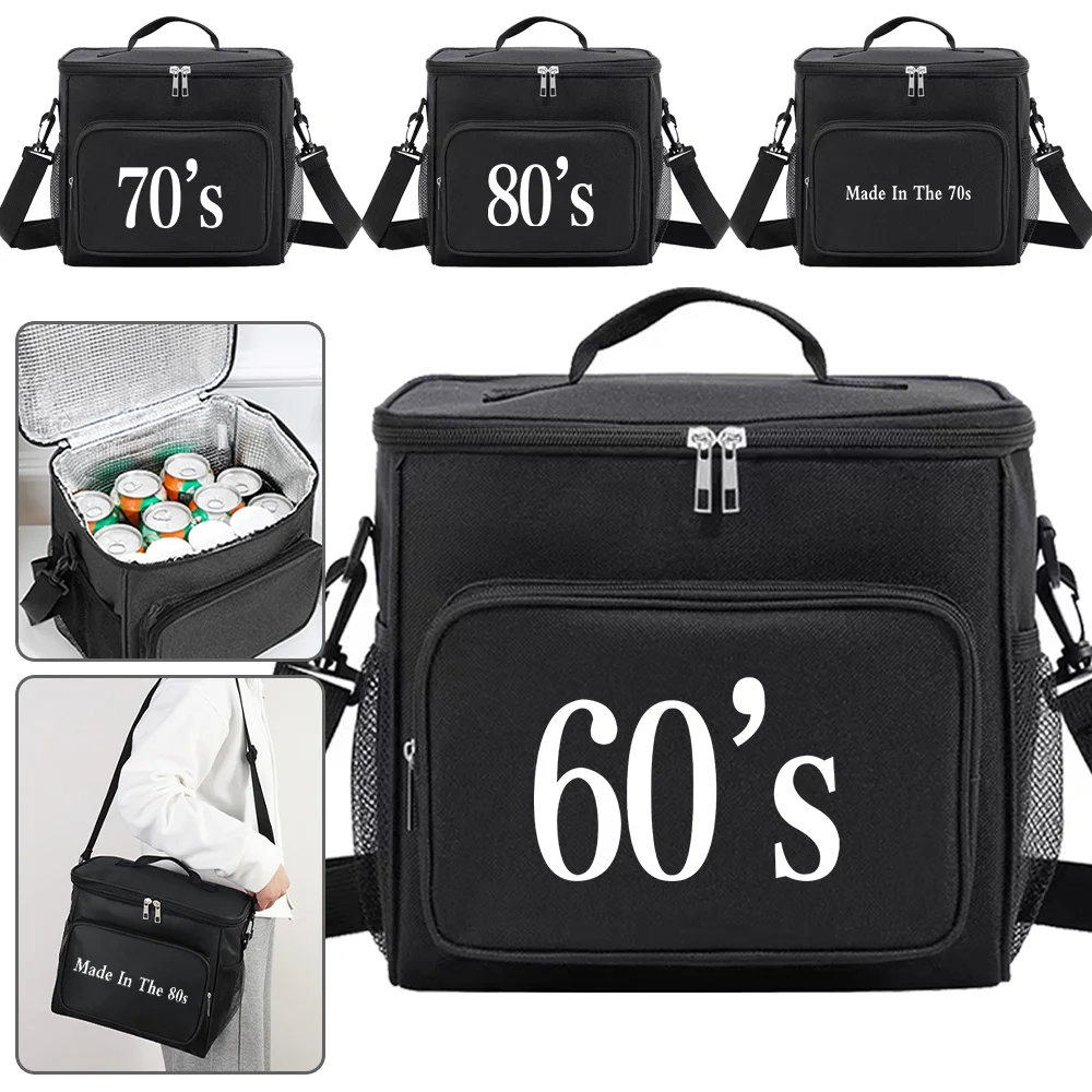 Container Front Pocket Lunch Bag Children Black Color Multifunctional Lunch Box Microwave Safe Dinner Box Years Printing Series