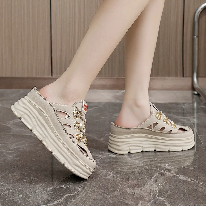 New Arrival Women Casual Shoes Chunky Sneakers Platform Wedge Hidden Heel Women Leisure Shoes Summer Sneaker Women