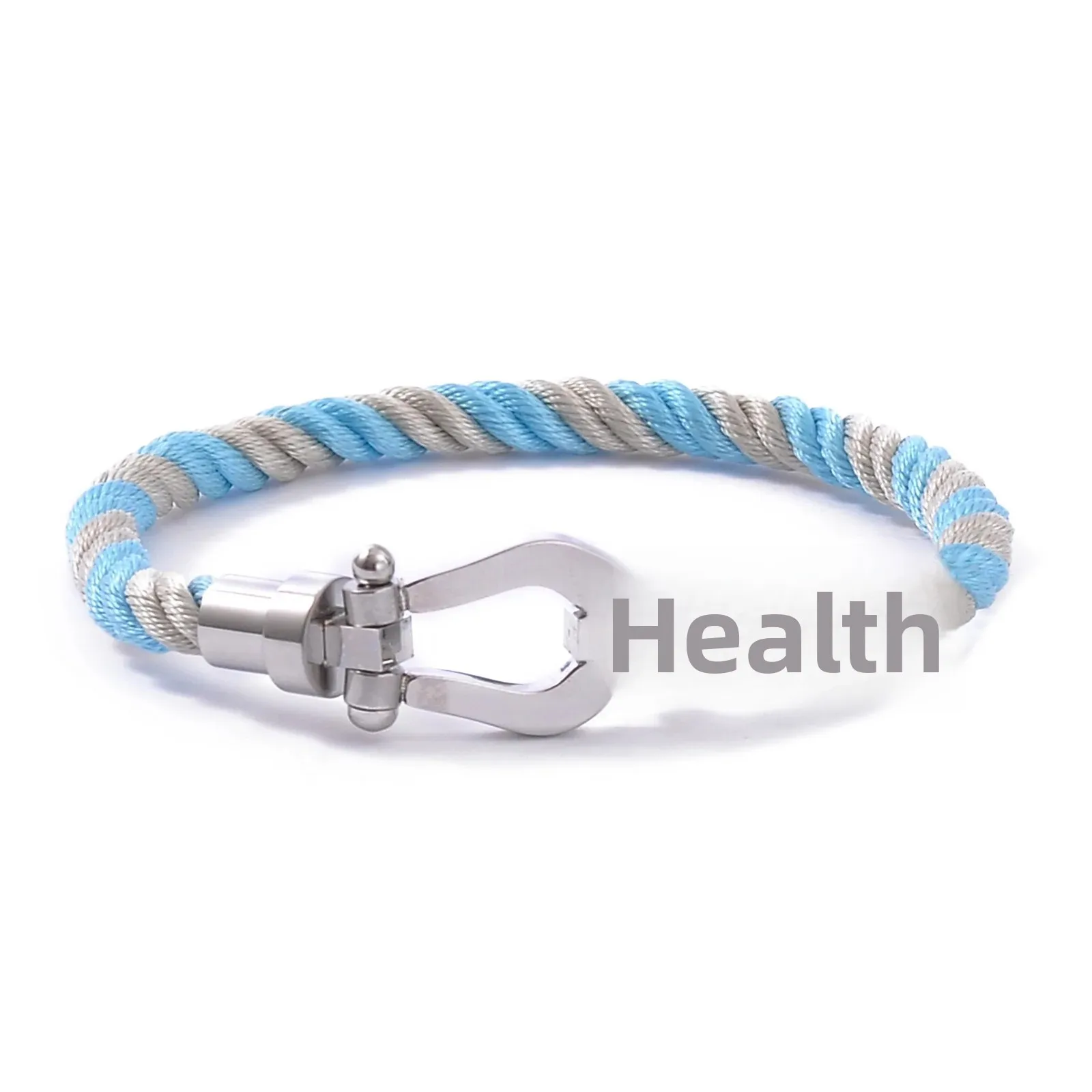 من المألوف عارضة الفولاذ المقاوم للصدأ فريد الحصان حافر النايلون حبل اليد حبل للجنسين زوجين العصرية اللون سوار مجوهرات الإكسسوار