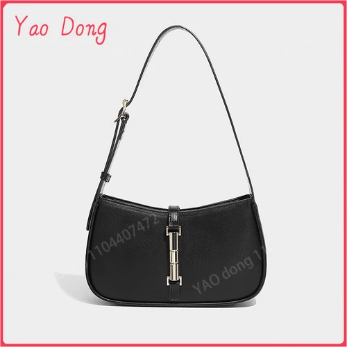 여성용 야오동 스퀘어 블랙 언더암 백, 럭셔리 디자이너 핸드백 및 지갑, 클래식 심플 통근 숙녀, 2024 신제품 