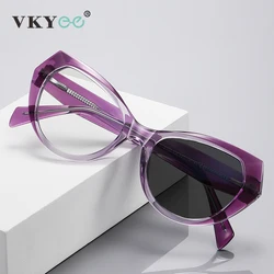 VKYEE cat-eye design fashionable myopia far-sighted women's anti-blue light glasses can be customised prescription Photochromic