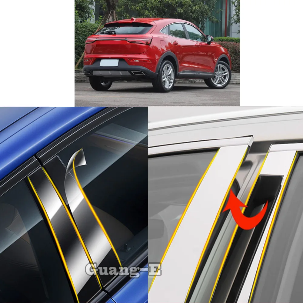 Car TPU/Glossy Mirror Pillar Post Cover For Dongfeng DFM Fengon ix5 2019-2023 Door Trim Window Molding Sticker Accessories