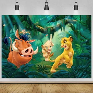 Disney Simba Der Hintergrund für Kinder für Kindergeburtstagsfeier, Safari -Dschungel, Babyparty -Requisiten für Kindergeburtstagsfeier 10 Hauptverkaufssafari -Kinderkleidung - №10